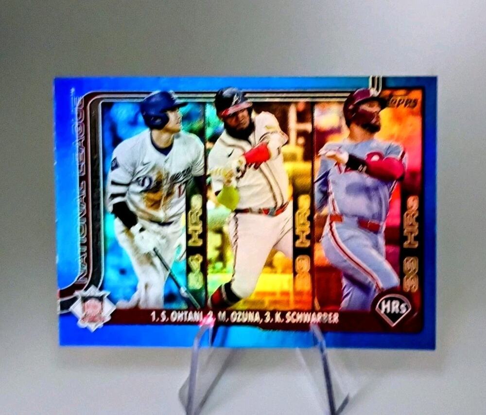 2025 Topps Series 1 - Home Run Leaders Ohtani, Schwarber, Ozuna #144 SP /150